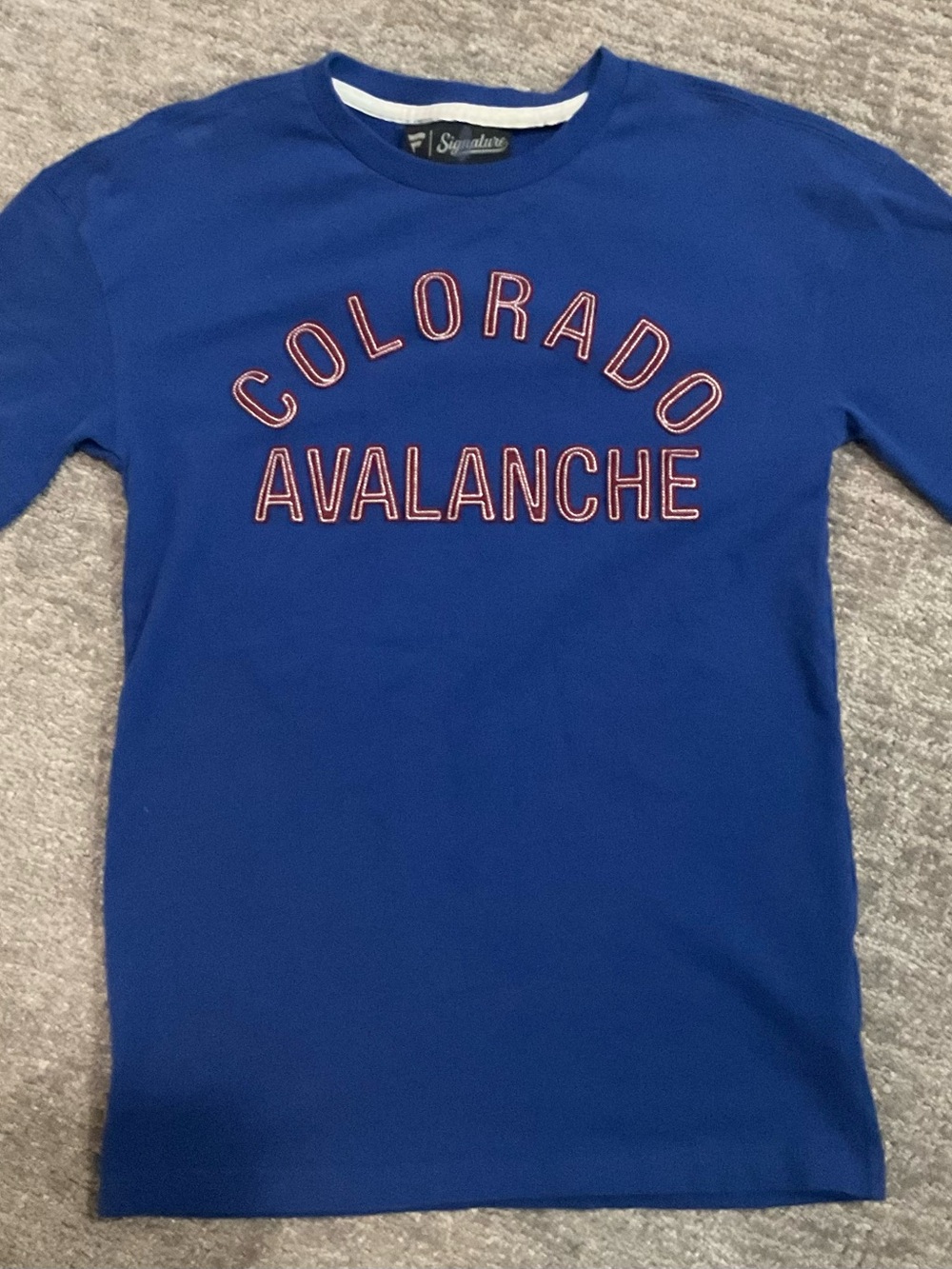 Signature Colorado Avalanche Long Sleeve Tee - Royal Blue with Red Trim